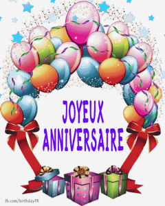 Gif animé joyeux anniversaire ballons